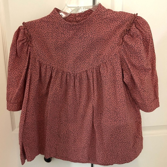 Anthropologie Citizens Of Humanity Top Dorothy Puff Sleeve Blouse Pink — Size S - Picture 5 of 8